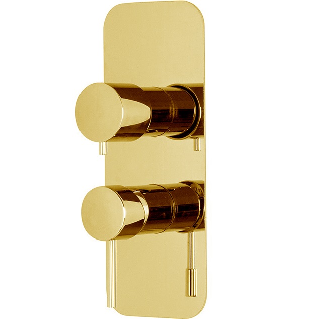 Смеситель для душа скрытого монтажа Fima Carlo Frattini Spillo Up F3039X6OR (золотой), на 2/3 источника