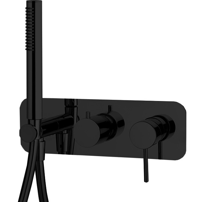 Смеситель для душа скрытого монтажа Fima Carlo Frattini Spillo Up F3049WX2NS (черный матовый)