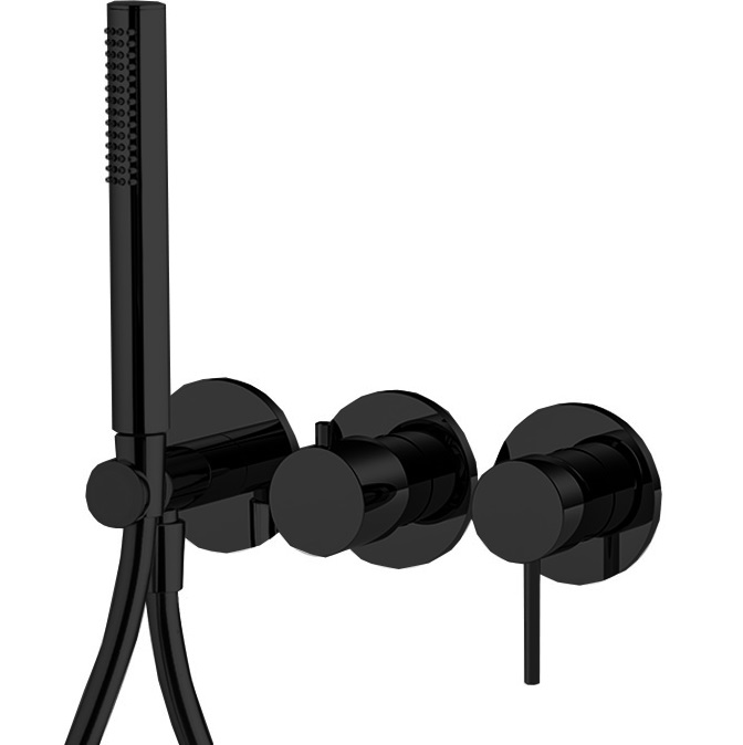 Смеситель для душа скрытого монтажа Fima Carlo Frattini Spillo Up F3049WX8NS (черный матовый)