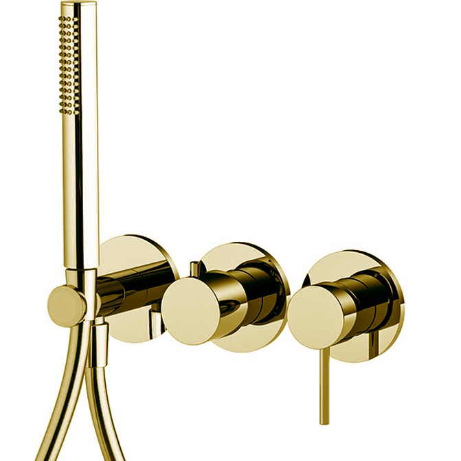 Смеситель для душа скрытого монтажа Fima Carlo Frattini Spillo Up F3049WX8OR (золотой)