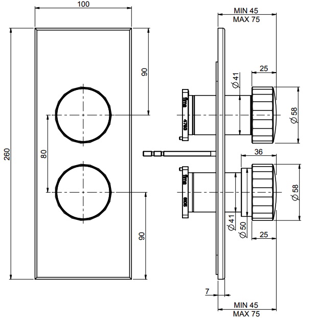 Смеситель для душа скрытого монтажа Fima Carlo Frattini Texture Collection F5609X6HNS (черный матовый)