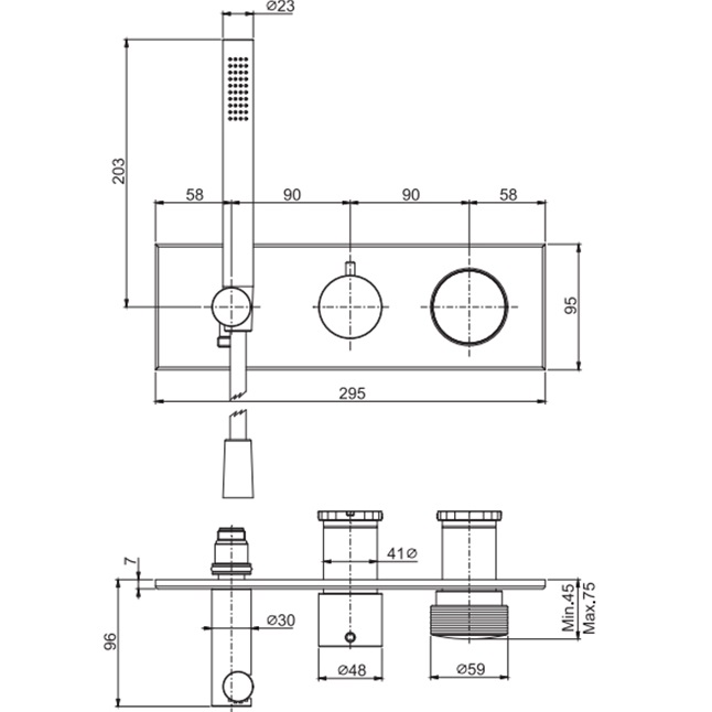 Смеситель для душа скрытого монтажа Fima Carlo Frattini Texture Collection F5619WX2HOR (золотой)