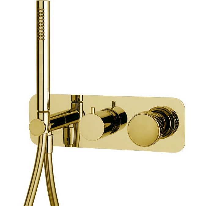 Смеситель для душа скрытого монтажа Fima Carlo Frattini Texture Collection F5619WX2XOR (золотой)
