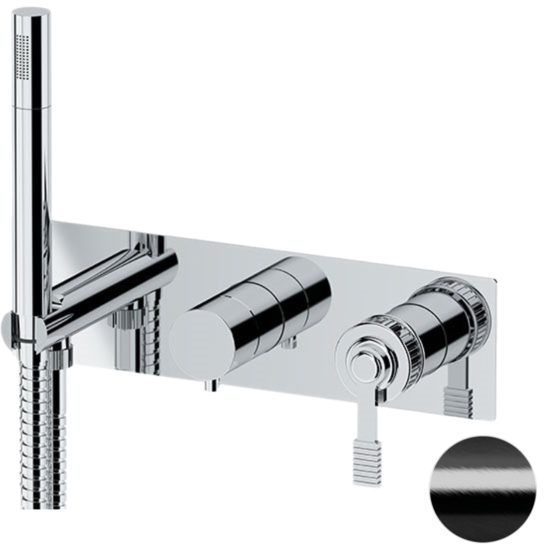 Смеситель для душа скрытого монтажа Remer Atelier AL97D2CFP (черный брашированный хром)