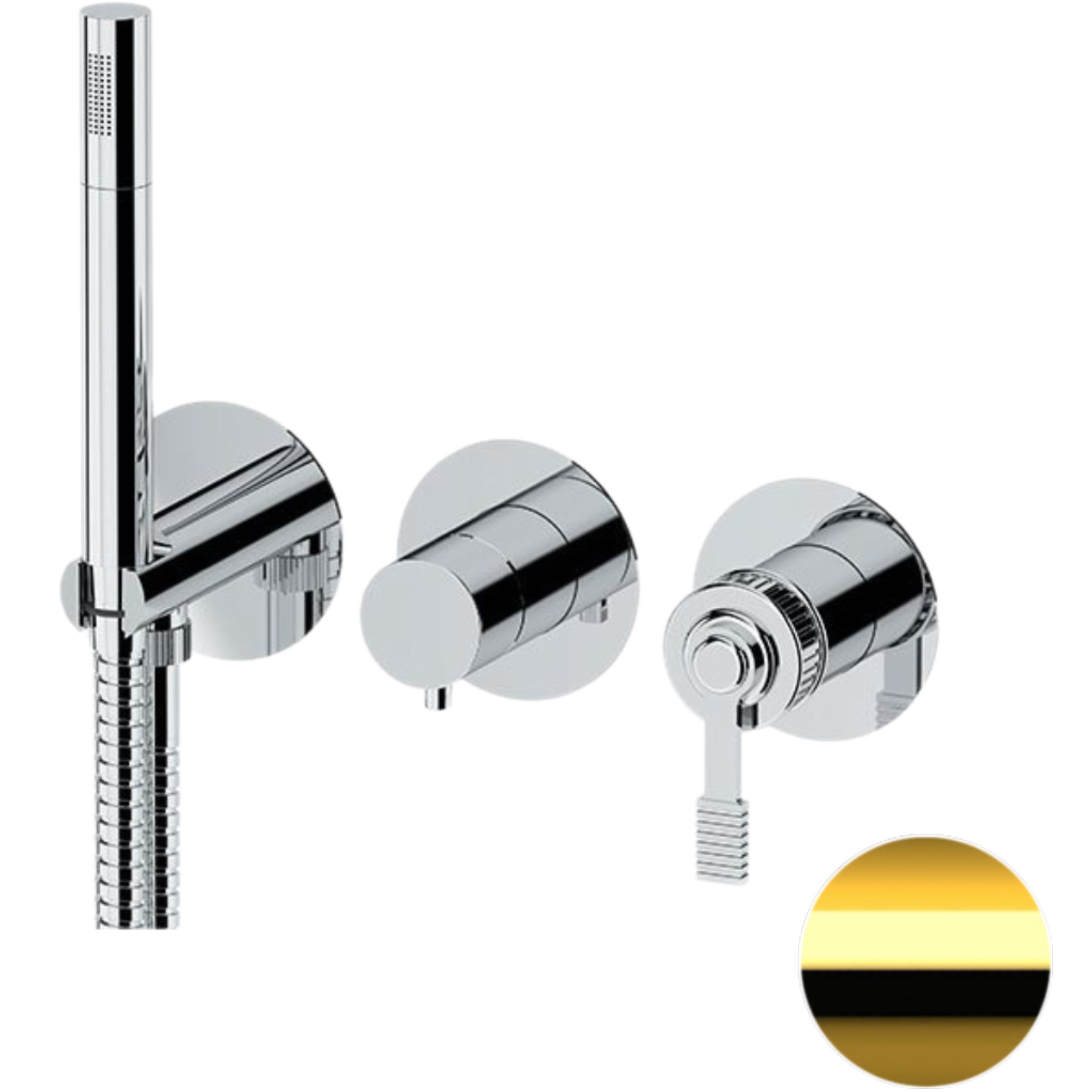 Смеситель для душа скрытого монтажа Remer Atelier AL97D2PDO (золотой)