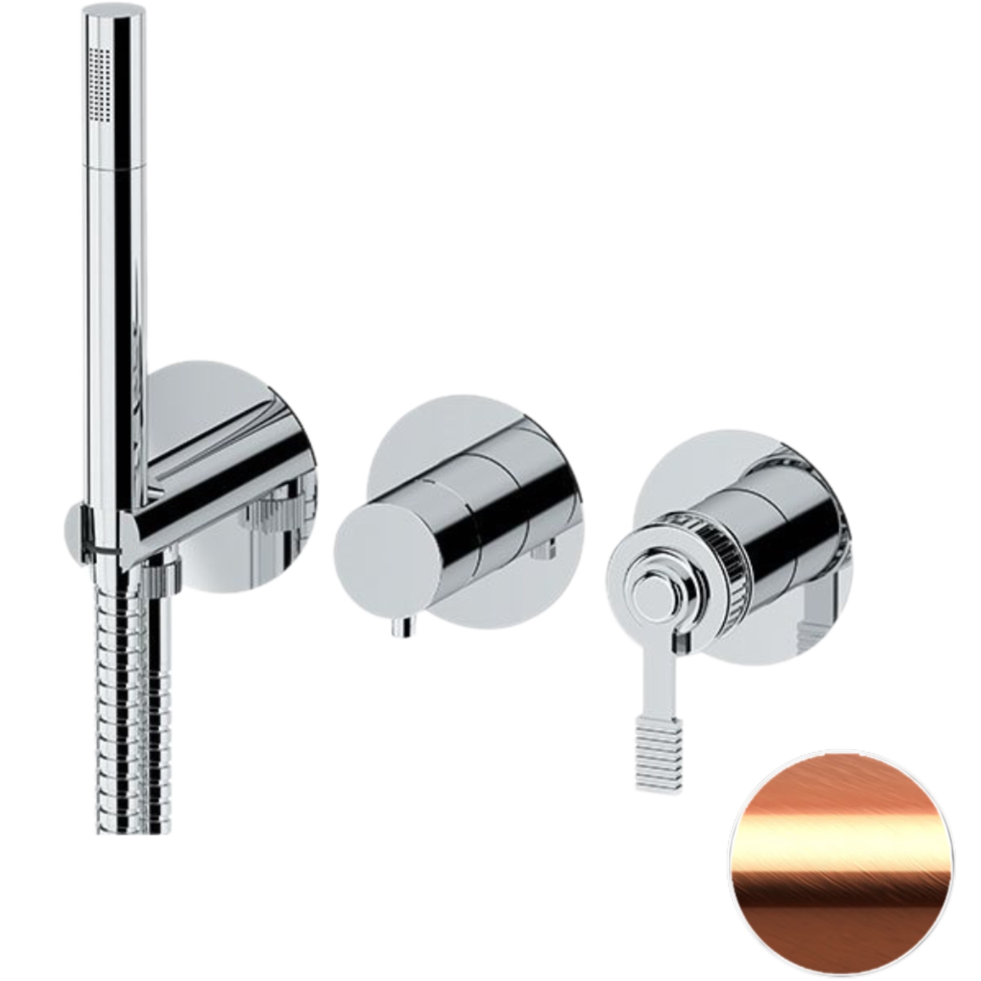 Смеситель для душа скрытого монтажа Remer Atelier AL97D2PRP (медь брашированная)