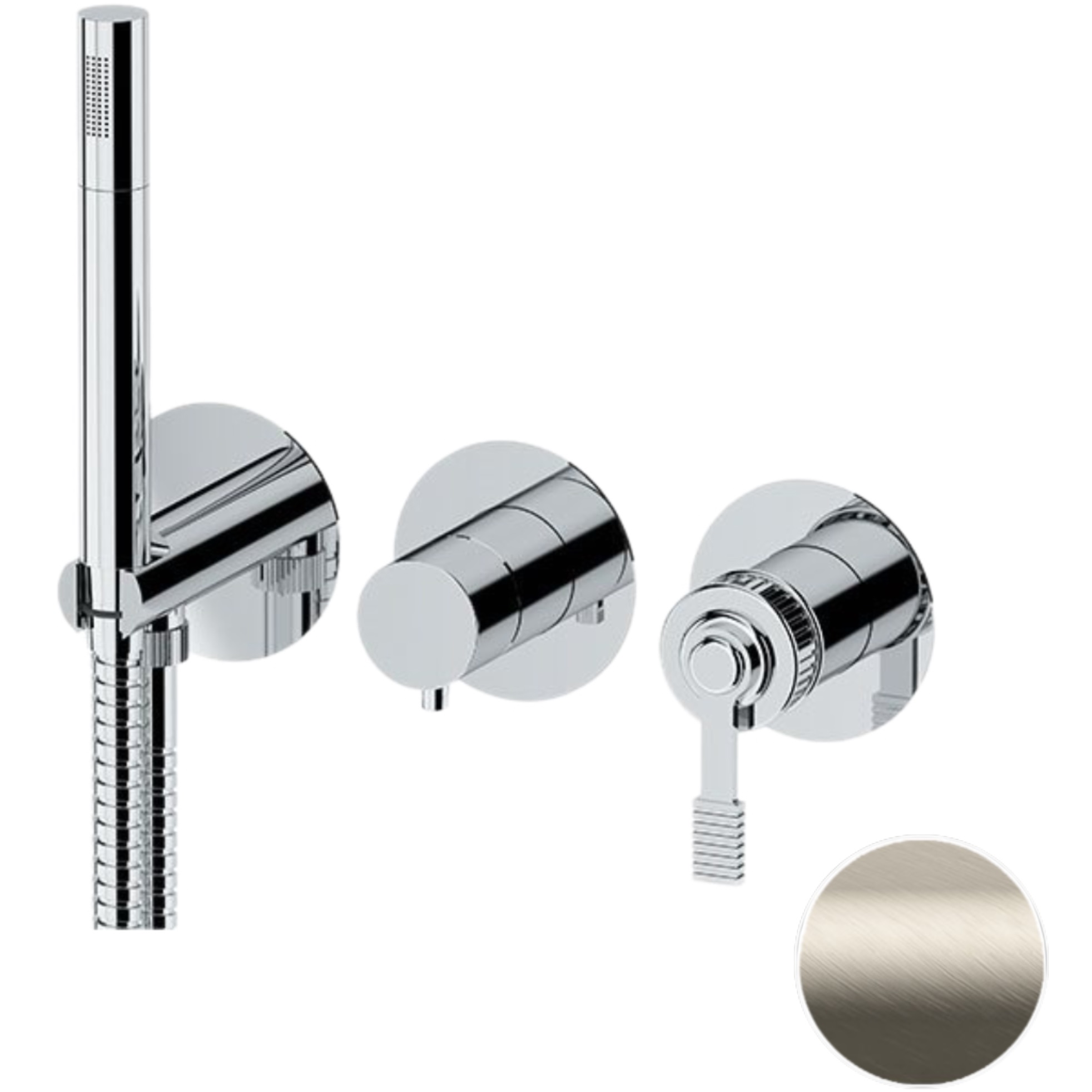 Смеситель для душа скрытого монтажа Remer Atelier AL97D2PXV (сталь)