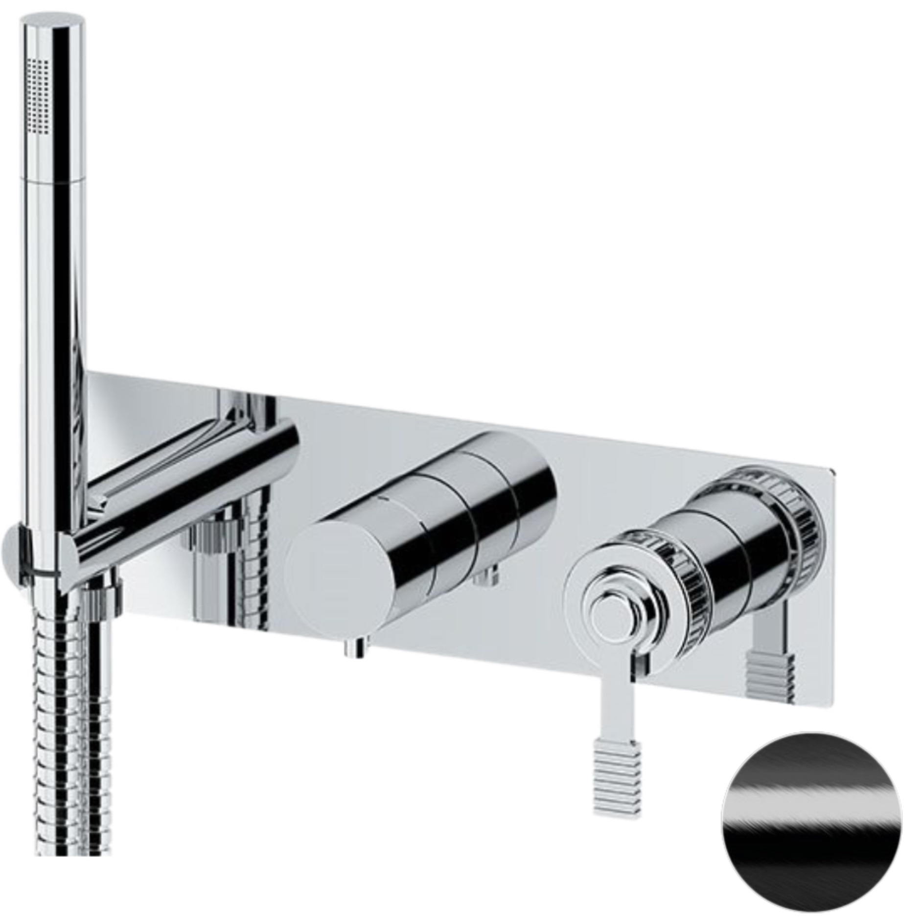 Черный Брашированный хром