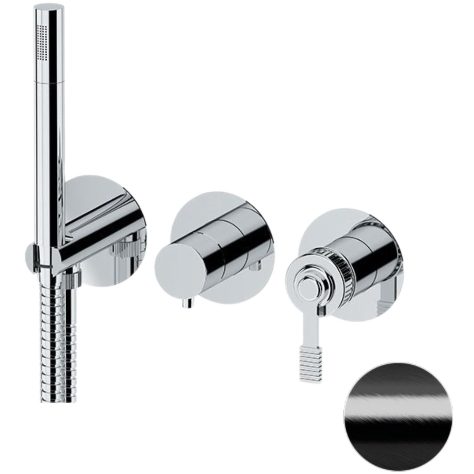 Смеситель для душа скрытого монтажа Remer Atelier AL97D3PCFP (черный брашированный хром)