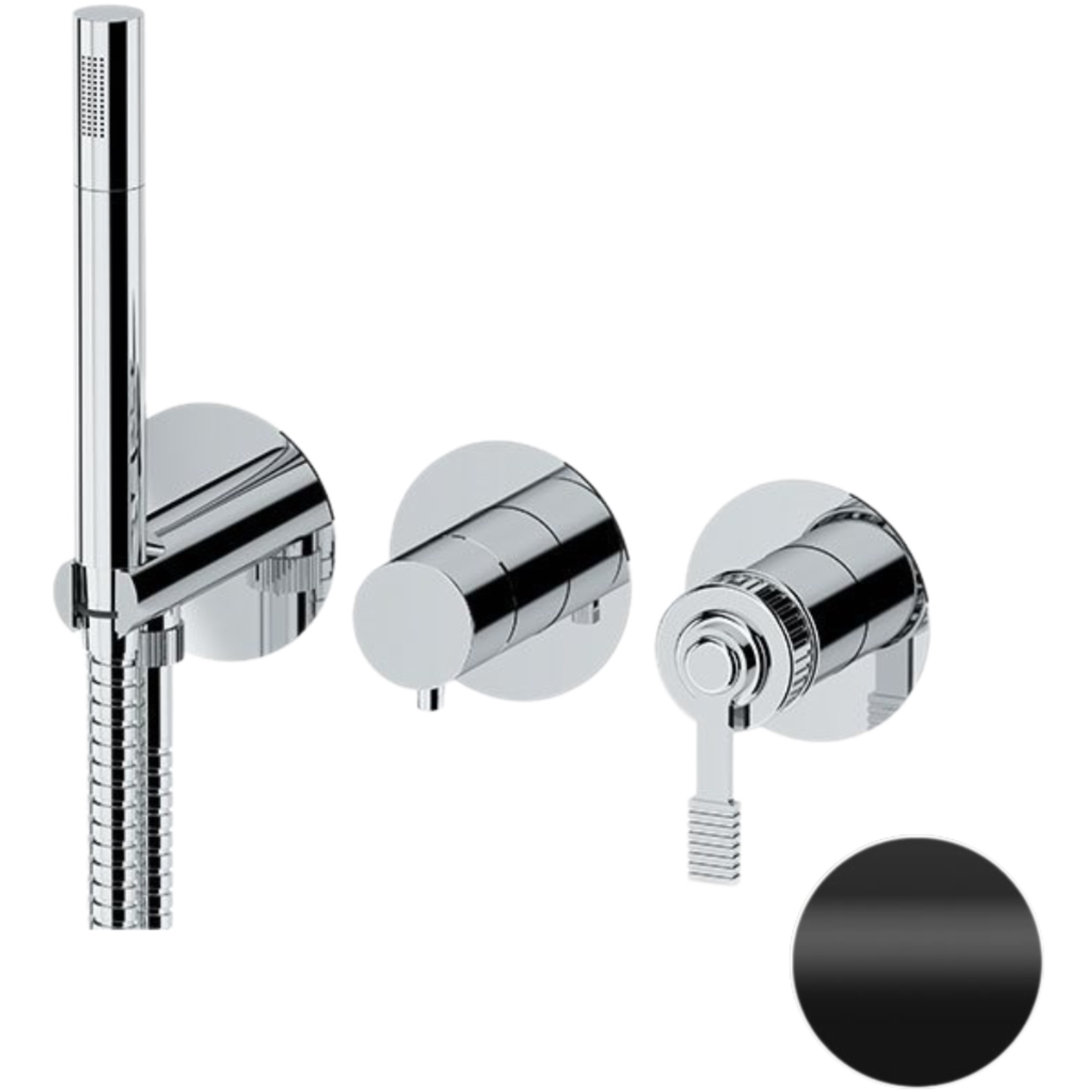 Смеситель для душа скрытого монтажа Remer Atelier AL97D3PNO (черный матовый)