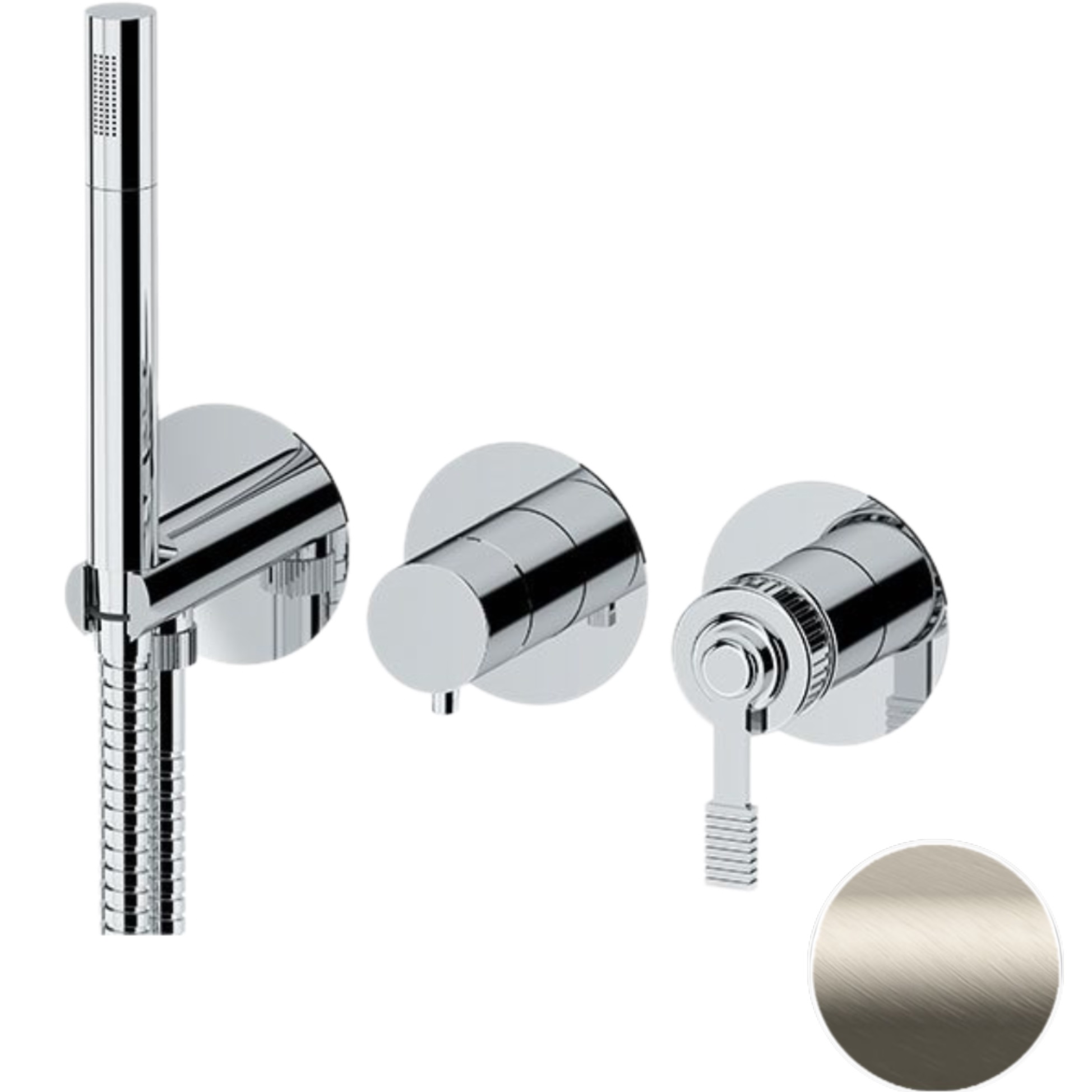 Смеситель для душа скрытого монтажа Remer Atelier AL97D3PXV (сталь)