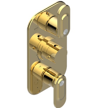 Смеситель для душа скрытого монтажа THG Corvair a manettes Fior di Bosco U8L-F01-5540BE (золотой), с термостатом