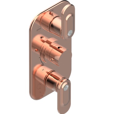 Смеситель для душа скрытого монтажа THG Corvair a manettes Fior di Bosco U8L-H62-5540BE (розовое золото), с термостатом