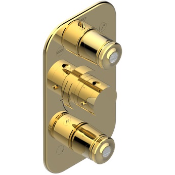 Смеситель для душа скрытого монтажа THG Corvair Fior di Bosco U8K-F01-5540BE (золотой), с термостатом