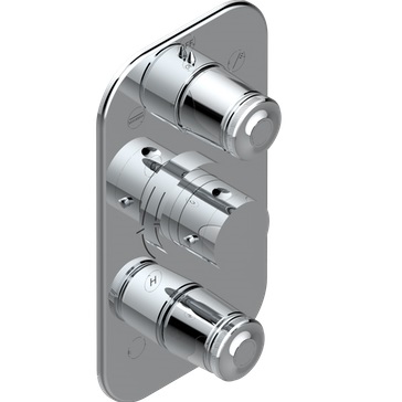 Смеситель для душа скрытого монтажа с запорным вентилем THG Corvair U8D-A02-5540BE (хром), с термостатом