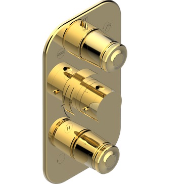 Смеситель для душа скрытого монтажа с запорным вентилем THG Corvair U8D-F01-5540BE (золотой), с термостатом