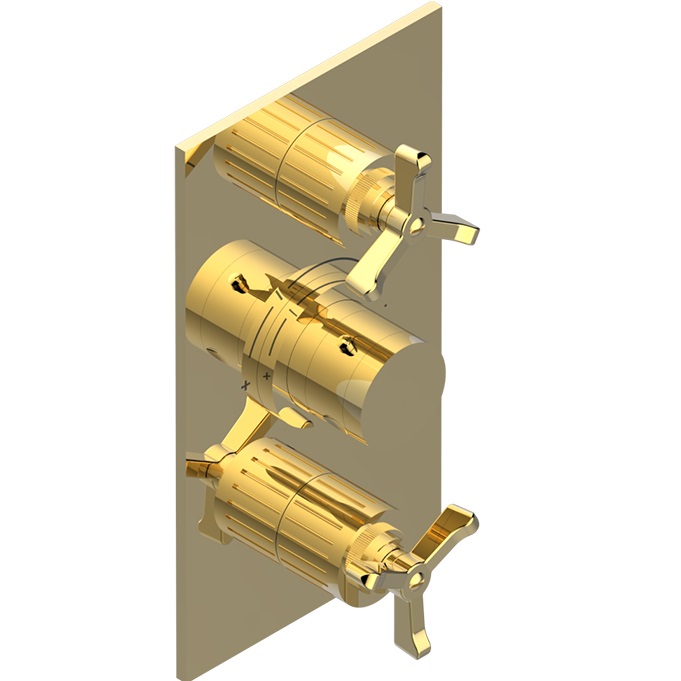 Смеситель для душа скрытого монтажа THG Hamptons G4R-F01-5400BE (золотой), с термостатом, на 2 источника