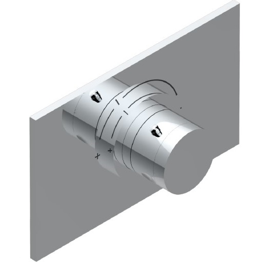 Смеситель для душа скрытого монтажа THG Infini white porcelain U2D-A02-5100B (хром), с термостатом
