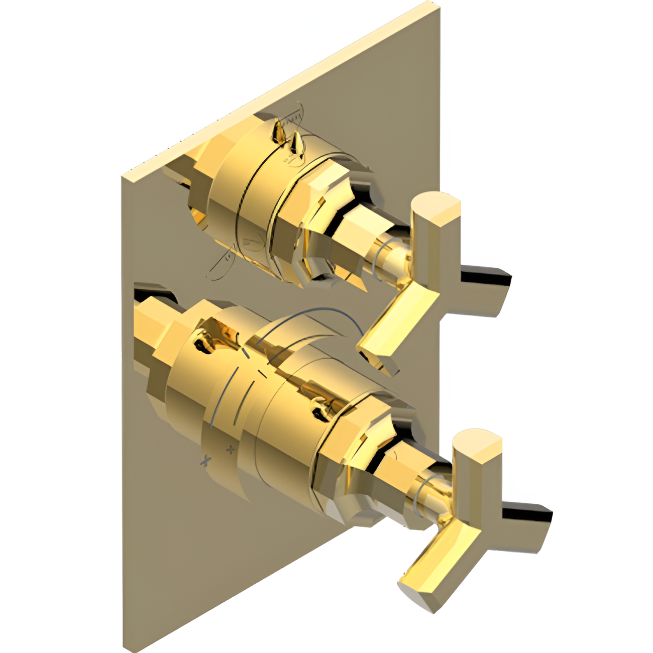 Смеситель для душа скрытого монтажа THG Les Ondes G8A-F31-5600BE (золотой матовый), с термостатом, на 3 источника