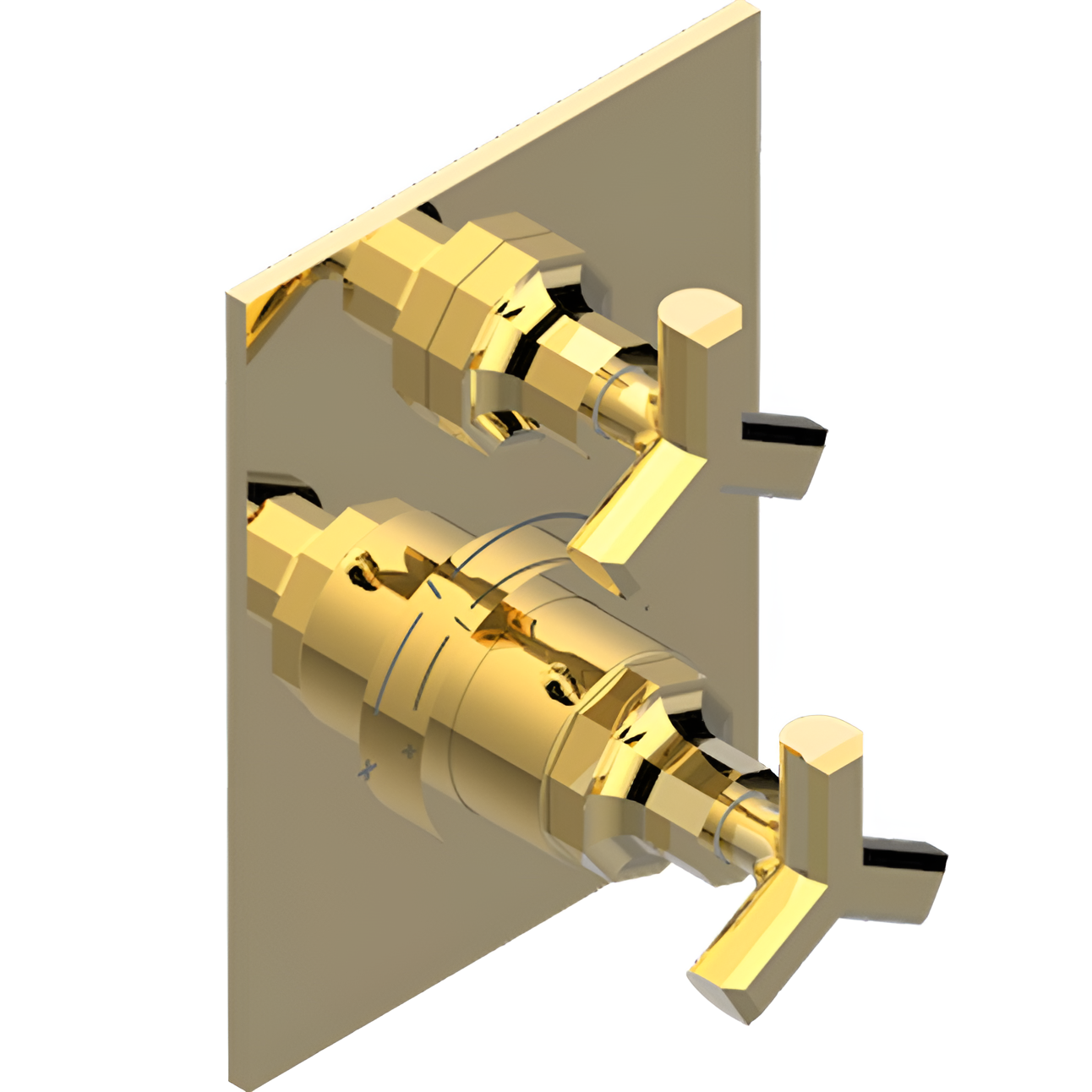 Смеситель для душа скрытого монтажа THG Les Ondes G8A-F31-5300BE (золотой матовый), с термостатом, с дивертером