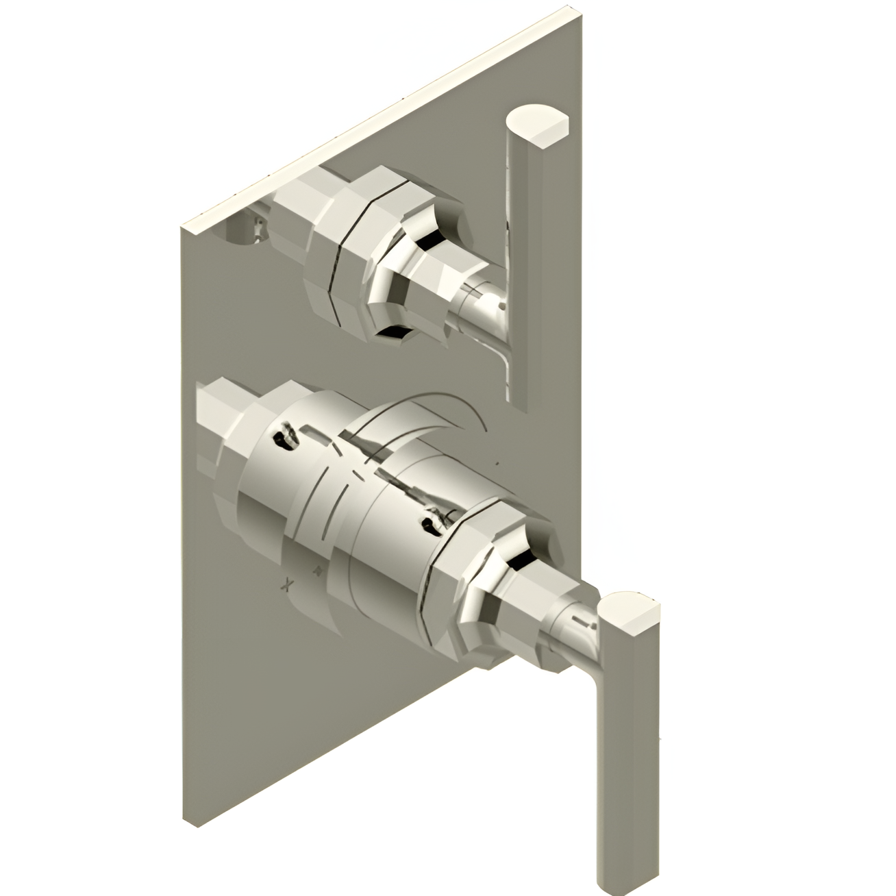 Смеситель для душа скрытого монтажа THG Les Ondes G8B-C01-5300BE (никель), с термостатом, с дивертером