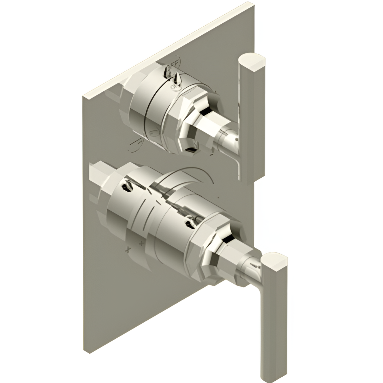 Смеситель для душа скрытого монтажа THG Les Ondes G8B-C01-5600BE (никель), с термостатом, на 3 источника