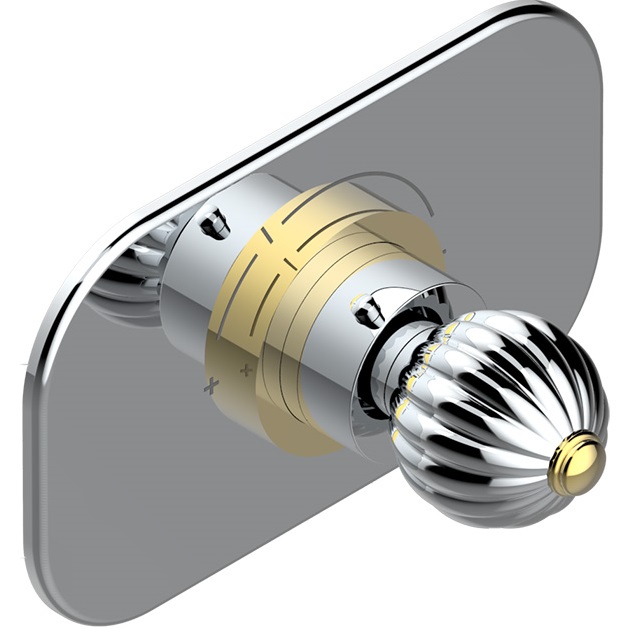 Смеситель для душа скрытого монтажа THG Mandarine metal U1A-G02-5100B (хром, золотой), с термостатом