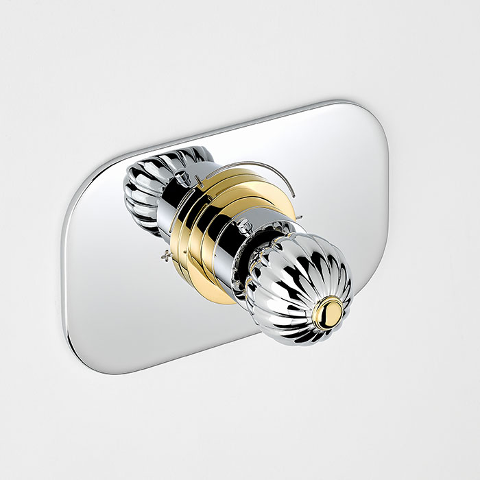 Смеситель для душа скрытого монтажа THG Mandarine metal U1A-G02-5100B (хром, золотой), с термостатом