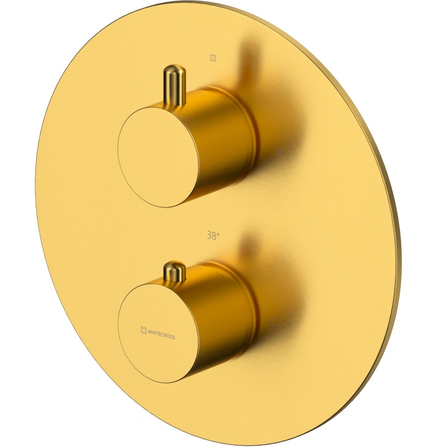 Смеситель для душа скрытого монтажа Whitecross Серия Y Y1236GLB (золото брашированное), с термостатом, 2 источника