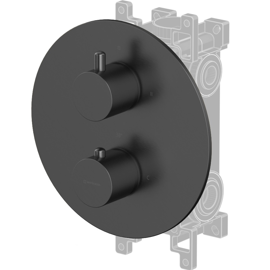 Смеситель для душа скрытого монтажа Whitecross Серия Y Y1236GM (оружейный металл), с термостатом, 2 источника