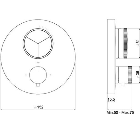 Смеситель для душа встраиваемый Almar Core E176633.NB (никель брашированный), с термостатом