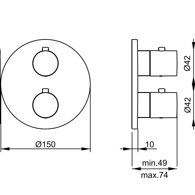 Смеситель для душа встраиваемый Almar Core E176832.CO (медь брашированная), с термостатом