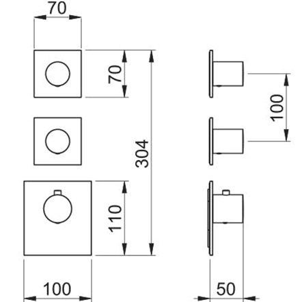 Смеситель для душа встраиваемый Almar Core E180082.CR (хром), с термостатом