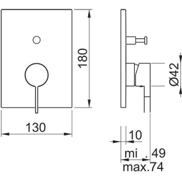 Смеситель для душа встраиваемый Almar Core E186542.CR (хром)