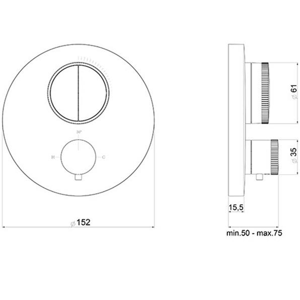 Смеситель для душа встраиваемый Almar Core E176632.HB (латунь брашированная), с термостатом