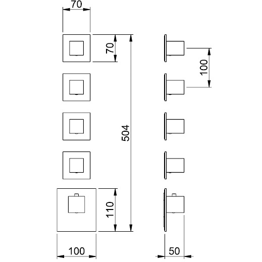 Смеситель для душа встраиваемый Almar E180024.HB (латунь брашированная), с термостатом