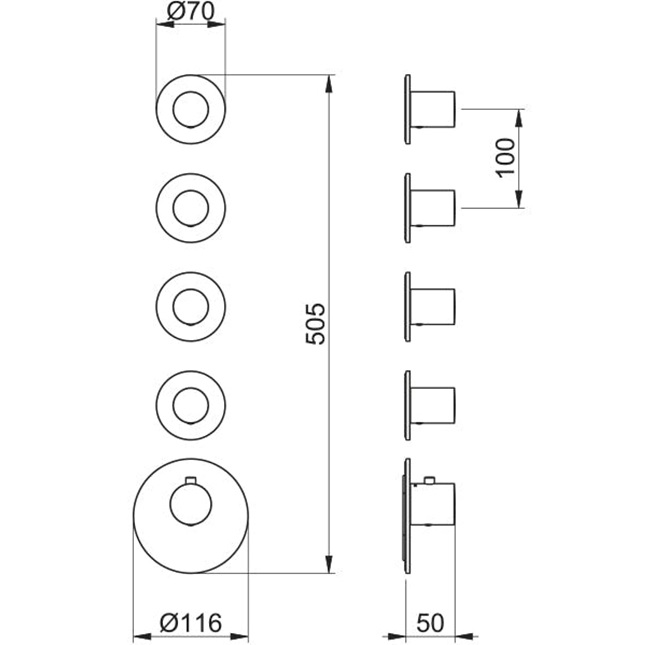Смеситель для душа встраиваемый Almar E180034.HB (латунь брашированная), с термостатом