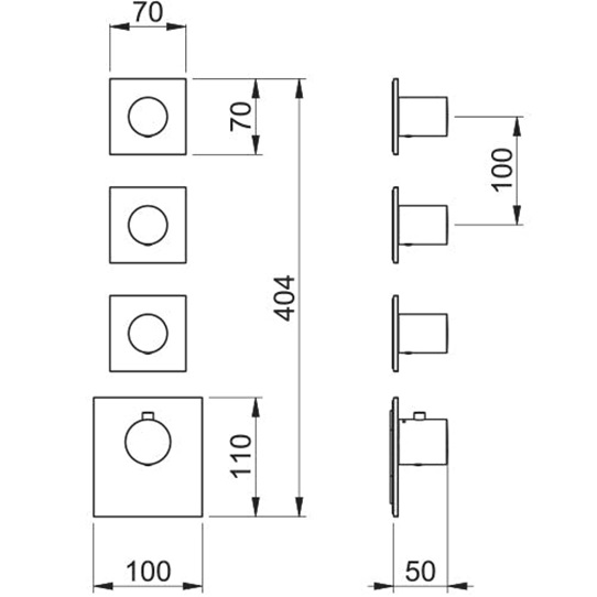 Смеситель для душа встраиваемый Almar Core E180083.CR (хром), с термостатом