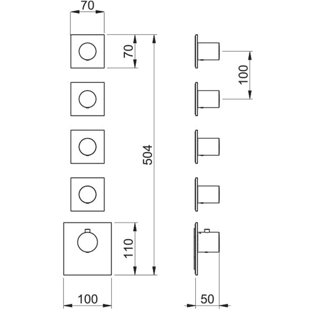 Смеситель для душа встраиваемый Almar E180084.MB (черный матовый), с термостатом