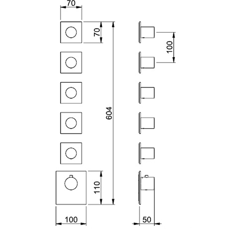 Смеситель для душа встраиваемый Almar E180085.MB (черный матовый), с термостатом