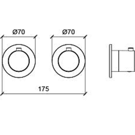 Смеситель для душа встраиваемый Almar E180132.GM (оружейный металл брашированный PVD), с термостатом