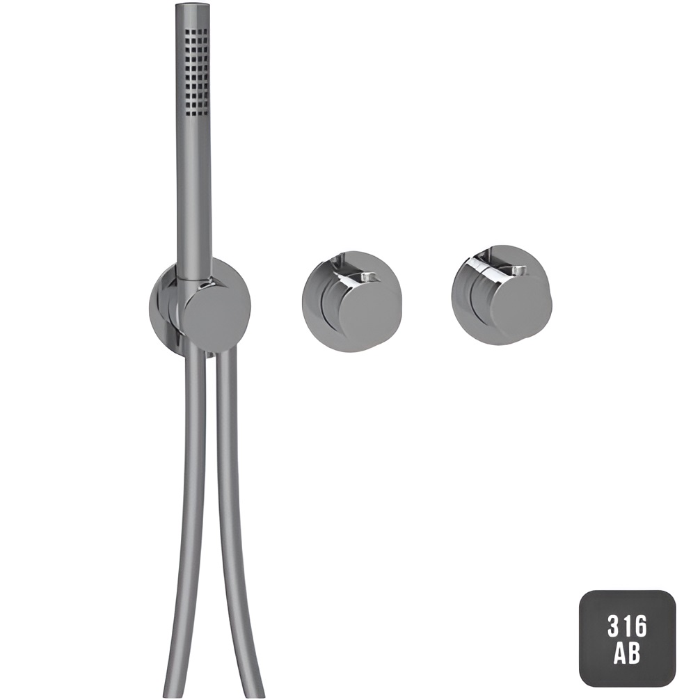 Смеситель для душа встраиваемый Almar E180133.AB316 (черный), с термостатом