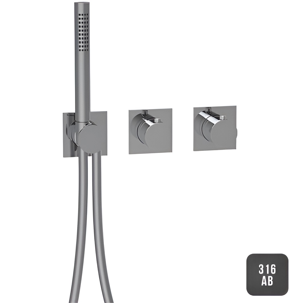 Смеситель для душа встраиваемый Almar E180183.AB316 (черный), с термостатом