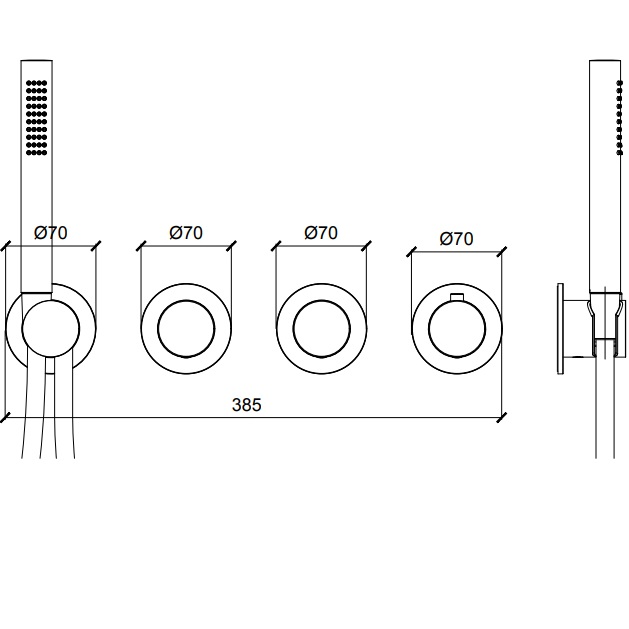 Смеситель для душа встраиваемый Almar E180433.HB (латунь брашированная), с термостатом