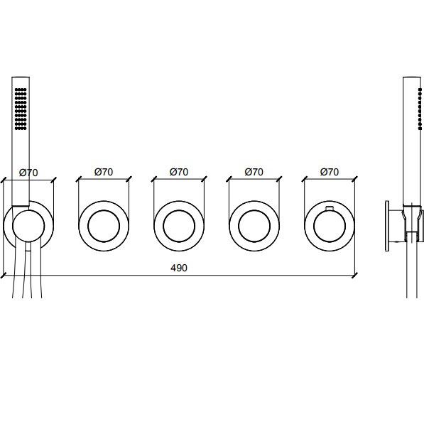 Смеситель для душа встраиваемый Almar E180434.316 (нержавеющая сталь брашированная), с термостатом