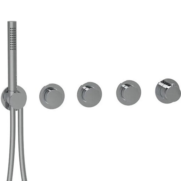 Смеситель для душа встраиваемый Almar E180434.GM (оружейный металл брашированный PVD), с термостатом