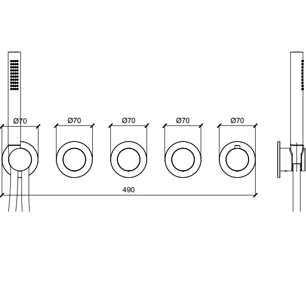 Смеситель для душа встраиваемый Almar E180434.HB (латунь брашированная), с термостатом