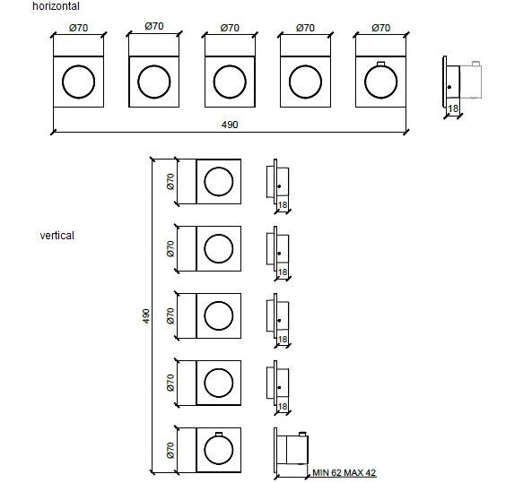 Смеситель для душа встраиваемый Almar E180490.CO (медь брашированная), с термостатом