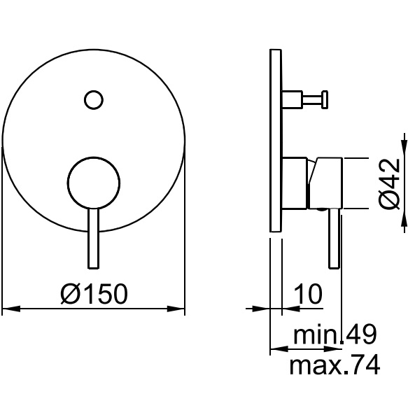 Смеситель для душа встраиваемый Almar E186532.MB (черный матовый)