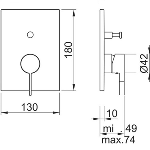 Смеситель для душа встраиваемый Almar Core E186543.CR (хром)